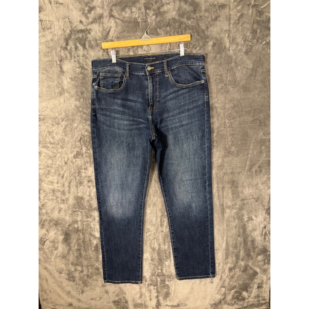 Lucky Brand 363 Straight Leg Dark Wash Blue Denim Jeans Mens 36 x 32